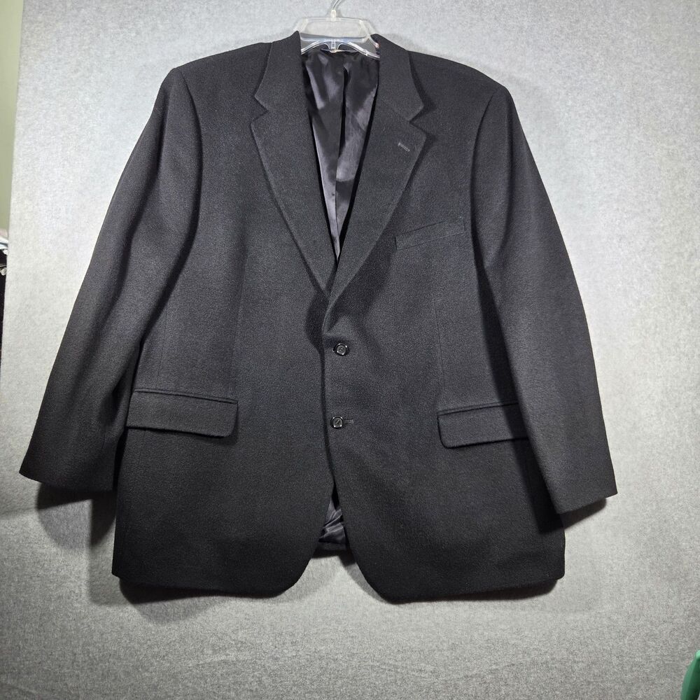 Brooks Brothers Blazer Mens 48 Black Jacket Coat Camel Hair 346 Designer